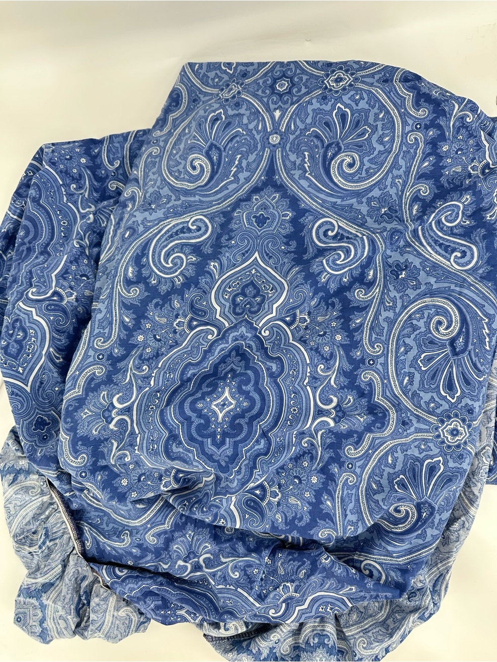 Vintage Ralph Lauren Putney Blue Paisley Queen Fitted And Flat Sheets Cotton USA